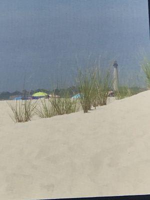 View of the Cape May Lighthouse from our table