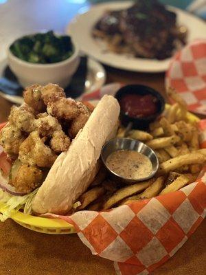 Shrimp Po Boy and fries