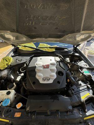 Engine bay cleaning