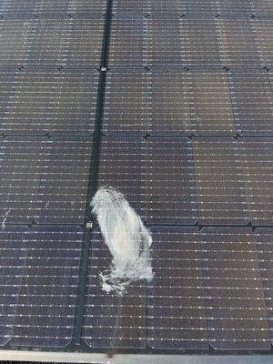 More blackjack sealant on the solar panels .....very sloppy