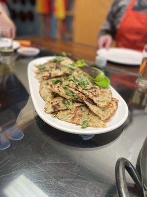 The best part--scallion pancakes!