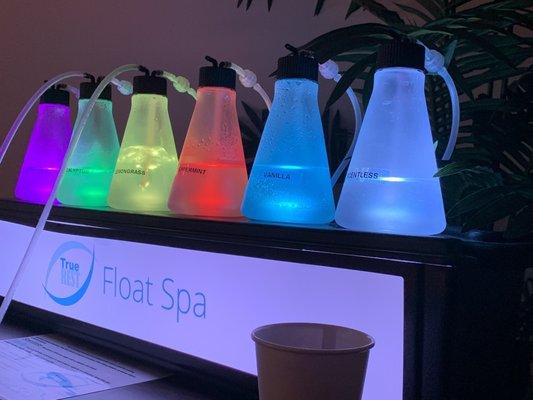 Oxygen bar with essential oils