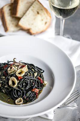 Squid ink spaghetti