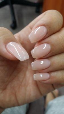 Pink nude gel nails