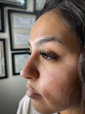 Textured volume lash extensions.