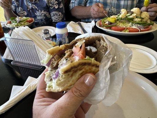 Gyro more than half eaten