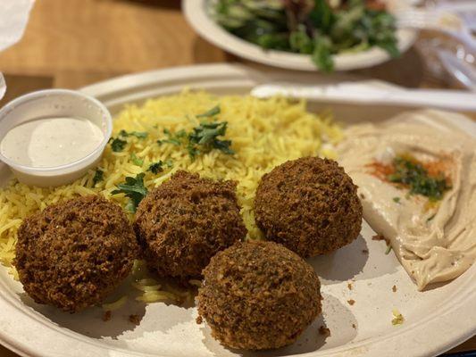 Falafel Hummus Plate (minus one)