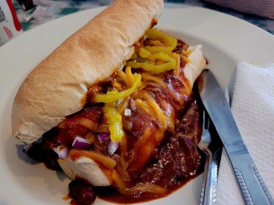 The chili dog special is great: