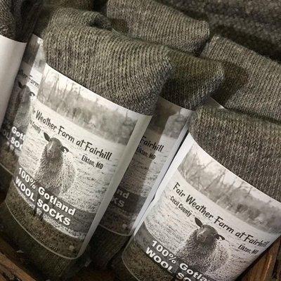 100% Gotland Wool Socks from our very own sheep!