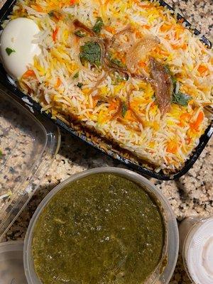 Vijayawada Chicken Biryani, Saag Paneer