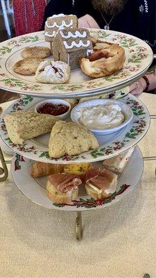 Holiday tea with their delicious tea sandwiches, the perfect scones, and decadent desserts!