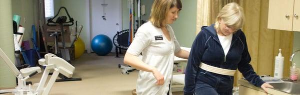 Gait training instruction to allow patients to return to normal ambulation.