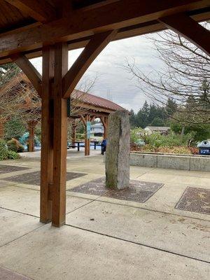 Shelter area that has picnic tables