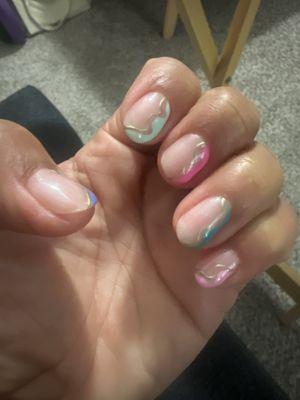 Gel manicure with nail art