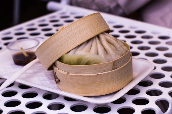 the giant soup dumpling! Pretty presentation.