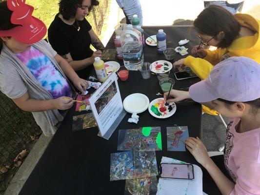 Painting activity during Stony Brook University's CommUniversity Day 2019