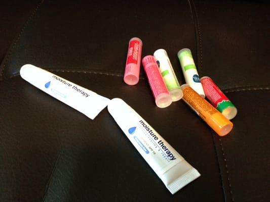 Lip balms.