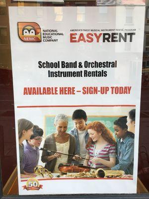 Need to rent a school instrument?