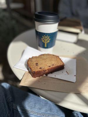 Iced Vanilla Latte with Banana Bread