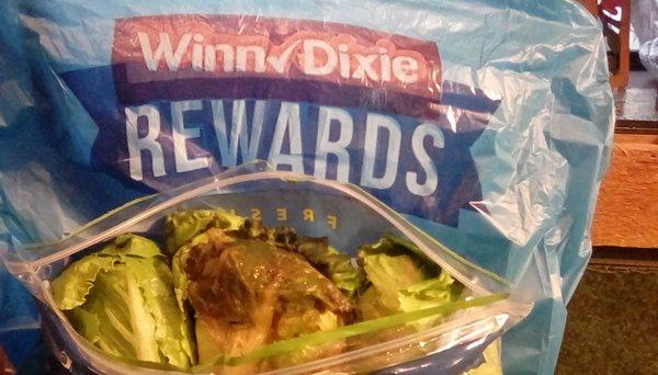 The sad part is this is the second bag of lettuce I purchased from Winn-Dixie Tavernier this week that looked like this.