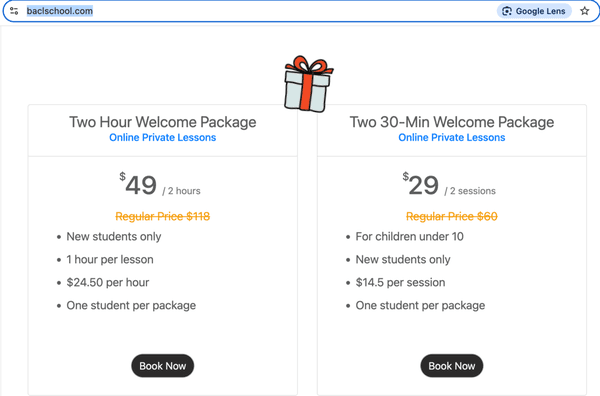 Front page about Welcome Packages