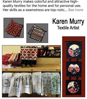 Useful and creative items for the kitchen are Karen's forte.  Quality hand made items at very reasonable prices!