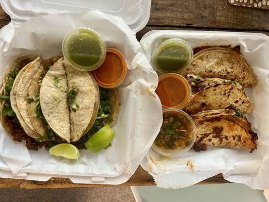 3 Asada Tacos , Birria Tacos