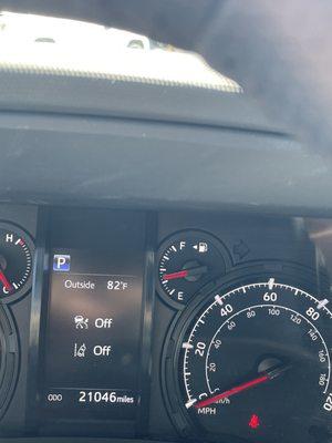 When I rented the car the picture of the tank showing 25% before drive out