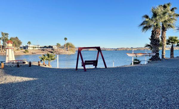 Relaxing spot along walking path