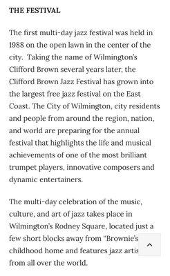 Cityfest -- Clifford Brown Jazz Festival