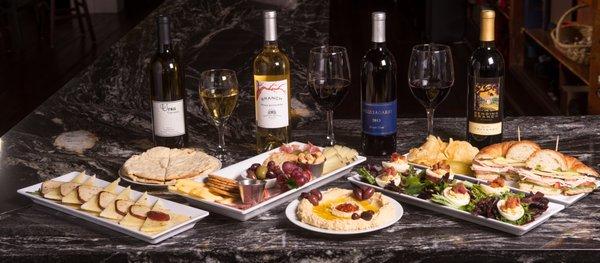 Enjoy sandwiches, soups, salads and tapas bites to pair with award-winning wines from Bending Branch Winery, Ursa and Newsom Vineyards.