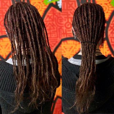 Full dreadlock extensions installation (after)