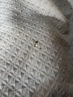 The bedding has holes in it