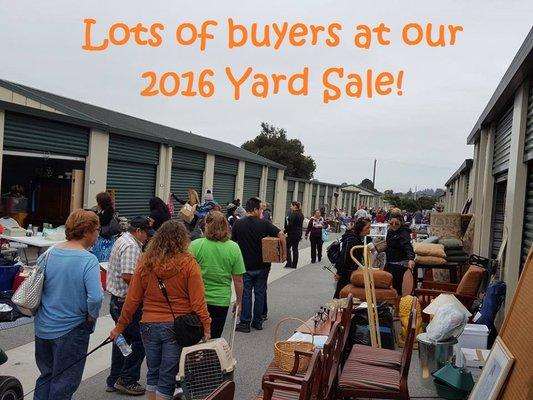 We have a yearly "yard sale" for our tenants.