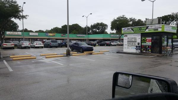 Looking West in the parking lot