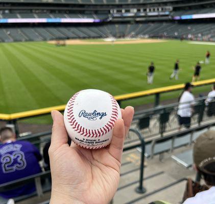 Caught a Giants , Yes... GIANTS ball,  during batting practice , I'm a SF Giants fan