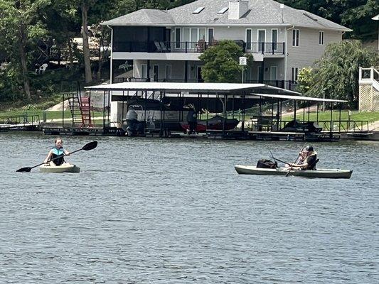 Kayaking in our cove