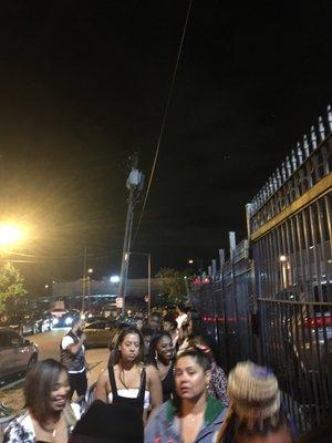 Line outside the club