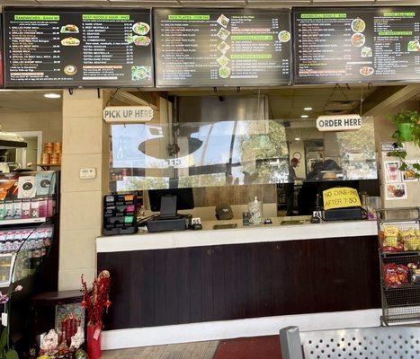 Menu and order area