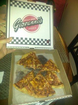 This is how my pizza looked when delivered maybe no tip next time?...