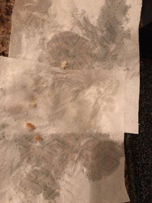 Paper towel after trying  wipe off some of the grease which was useless.... we threw them away