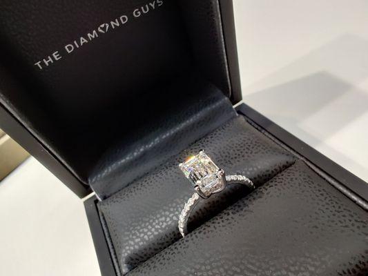 Custom Hidden Halo Diamond Engagement Ring