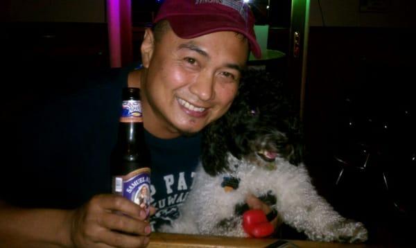 me and Teddy having a Sam Adams