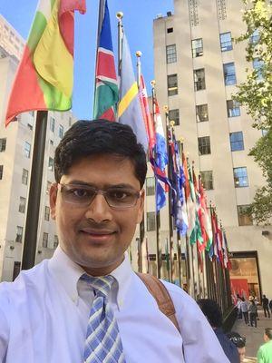 Attorney Niranjan Adhikari after attending a meeting in New York City, USA