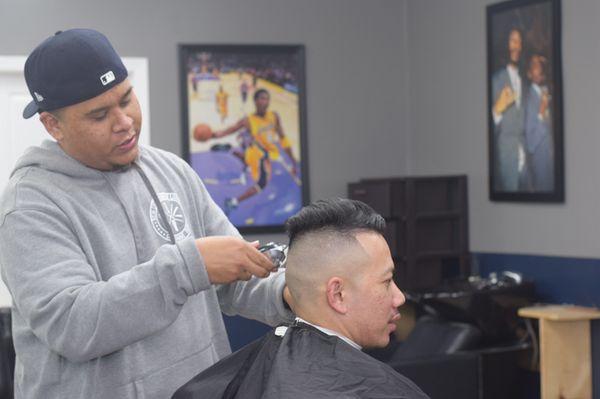 Cesar the barber with the fresh fade! Call or text and ask for him