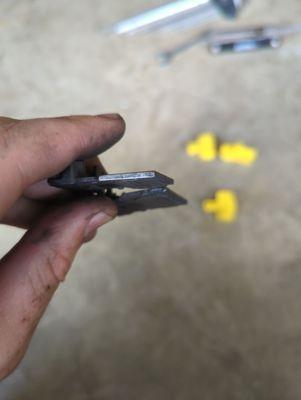 Worn disc brake pads