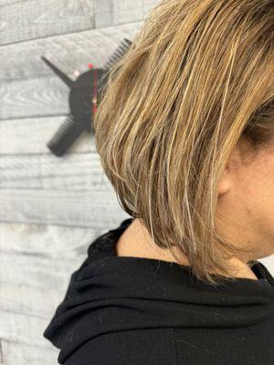 Color / highlights & Bi Angle cut  Hair By May