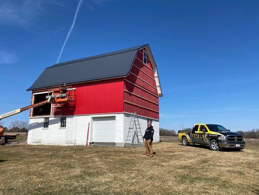 Metal siding on an older barn in the area.