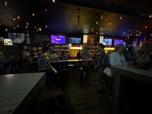 The bar area!!!  Tables move away for dancing.