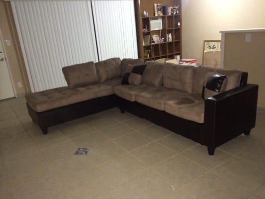 Pretty comfy sectional that has a reversible chaise